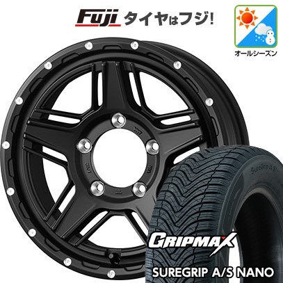 【新品】ジムニーシエラ オールシーズンタイヤ ホイール４本セット 195/80R15 GRIP MAX SURE GRIP AS ナノ(限定) マッドヴァンス 07 15インチ
