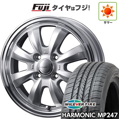 【新品 軽自動車】エブリイワゴン 夏タイヤ ホイール４本セット 165/50R15 ミレバー ハーモニック MP247(限定) ウェッズ グラフト 8S 15インチ