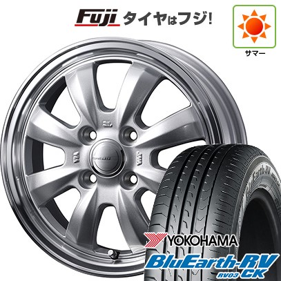 【パンク保証付き】【新品 軽自動車】ソリオ ハスラー 夏タイヤ ホイール４本セット 165/70R14 ヨコハマ ブルーアース RV-03CK ウェッズ グラフト 8S 14インチ