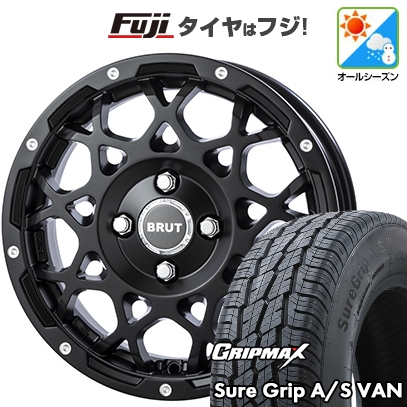 プロボックス/サクシード(160系) | オールシーズンタイヤ ホイール4本セット | 155R14C 88/86T | シュアグリップ A/S Van | トライスター BRUT BR-55 14インチ