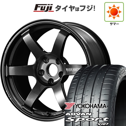 パンク保証付き 新品国産車用5穴114.3 | 夏タイヤ ホイール4本セット | 225/45R18 | アドバン スポーツ V107(限定) | TE37 サーガ S-plus 18インチ