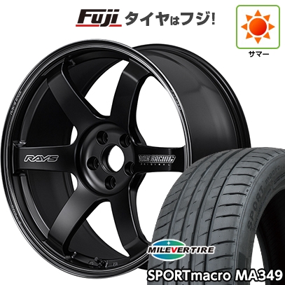 【新品国産車用5穴114.3】 | 夏タイヤ ホイール4本セット | 225/40R18 | ミレバー MA349 | TE37 サーガ S-plus Black Shadow 18インチ