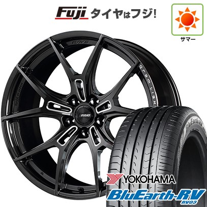 【パンク保証付き】【新品国産車用 5穴114.3車】 夏タイヤ ホイール4本セット 215/45R18 ヨコハマ ブルーアース RV-03 RAYS レイズ グラムライツ 57FXZ 18インチ