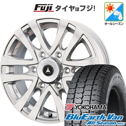 【新品】ハイエース200系 オールシーズンタイヤ ホイール４本セット 195/80R15 107/105N ヨコハマ ブルーアース Van RY61 テクノピア マッドクリフ 15インチ
