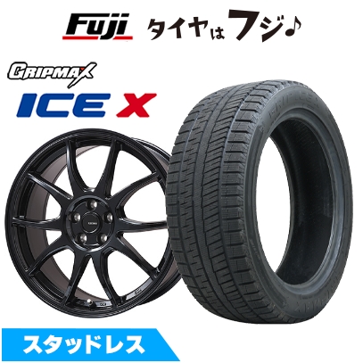 新品国産車用 5穴100車 スタッドレスタイヤ ホイール4本セット アイスX BSW ブラックサイドウォール(限定) 225/45R18 ジースピード G-06【限定】 7.5J 18インチ