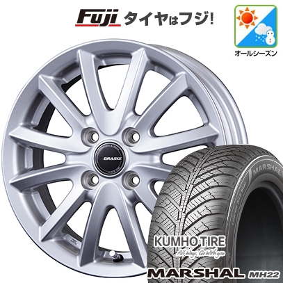 【新品 軽自動車】 オールシーズンタイヤ ホイール4本セット 145/80R13 クムホ マーシャル MH22 オールシーズン(限定) コーセイ クレイシズ VS6 4J 13インチ