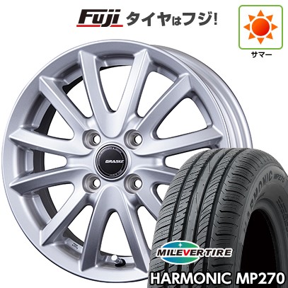 【新品国産車用 4穴100車】 夏タイヤ ホイール4本セット 185/55R15 ミレバー ハーモニック MP270(限定) コーセイ クレイシズ VS6 15インチ