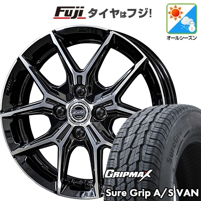 プロボックス(160系) | オールシーズンタイヤ ホイール4本セット | 155R14C 88/86T | シュアグリップ AS Van(2024年製) | 共豊 スマック +EK M1 | 5J 14インチ