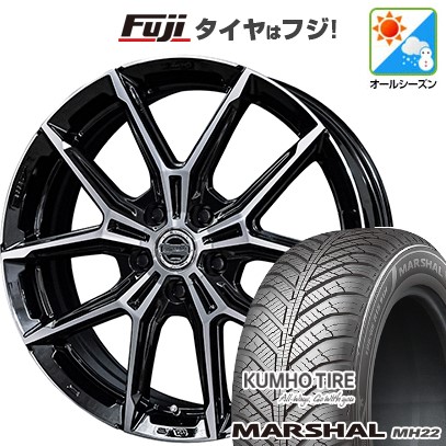 【新品国産車用 5穴114.3車】 オールシーズンタイヤ ホイール4本セット 225/45R18 クムホ マーシャル MH22(限定) 共豊 スマック +EK M1 18インチ