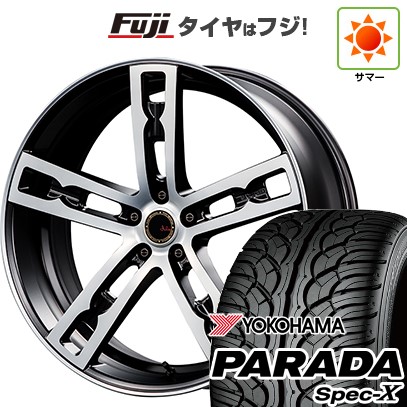 【新品国産車用 5穴114.3車】 夏タイヤ ホイール4本セット 235/55R20 ヨコハマ PARADA Spec-X エムズスピード ジュリア 555モノブロック 20インチ