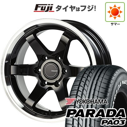 【新品】ハイエース200系 夏タイヤ ホイール4本セット 225/50R18 107/105H ヨコハマ PARADA PA03 ホワイトレター BUAN KB RACING18 MAX 18インチ