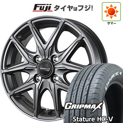 【新品 軽自動車】軽トラ 軽バン 夏タイヤ ホイール4本セット 145/80R12 80/78Q GRIPMAX スタチャー HC-V RWL（限定） トピー シビラ NEXT F05 12インチ