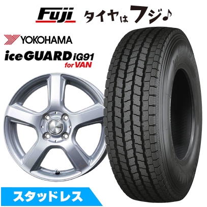【新品】タウンエーストラック用 スタッドレスタイヤ ホイール4本セット 175/80R14 99/98N ヨコハマ アイスガード iG91 トピー シビラ V-88 5J 14インチ