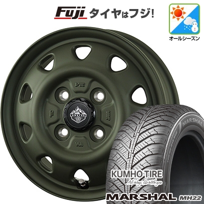 新品国産車用 4穴100車 オールシーズンタイヤ ホイール4本セット 165/70R14 クムホ マーシャル MH22 オールシーズン(限定) トピー ランドフット SWZ 14インチ