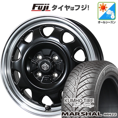 新品国産車用 4穴100車 オールシーズンタイヤ ホイール4本セット 165/70R14 クムホ マーシャル MH22 オールシーズン(限定) トピー ランドフット SWZ 14インチ