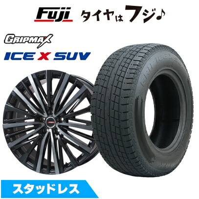 新品国産車用 5穴114.3車 スタッドレスタイヤ ホイール4本セット 235/60R18 グリップマックス アイスX SUV BSW ブラックサイドウォール(限定) MER-V 7J 18インチ