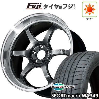 【新品国産車用 5穴100車】 夏タイヤ ホイール4本セット 225/40R18 ミレバー スポーツマクロ MA349（限定） ヨコハマ アドバンレーシング R6 18インチ
