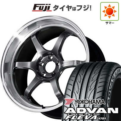 【新品国産車用 5穴100車】 夏タイヤ ホイール4本セット 215/40R18 ヨコハマ アドバン フレバV701 ヨコハマ アドバンレーシング R6 18インチ