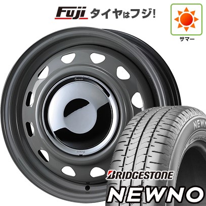【新品 軽自動車】N-BOX タント スペーシア 夏タイヤ ホイール4本セット 155/65R14 ブリヂストン ニューノ(限定) WEDS スチールホイル ネオキャロ 14インチ