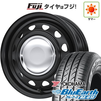 【新品 軽自動車】ソリオ ハスラー 夏タイヤ ホイール4本セット 165/70R14 ヨコハマ ブルーアース AE-01F WEDS ウェッズ スチールホイル ネオキャロ 14インチ