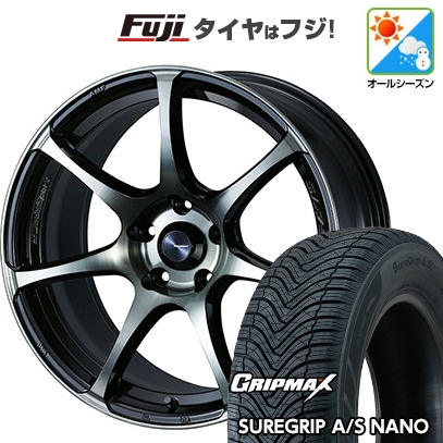 グリップマックス - 【新品国産車用5穴114.3】 | オール時期タイア 車輪4本仕掛ける | 225/65R17 | シュアグリップ AS ナノ | WEDS ウェッズ運動競技 SA-75R | 7J 17in 車、バイク、自転車-オールシーズンタイヤ、ホイールセット