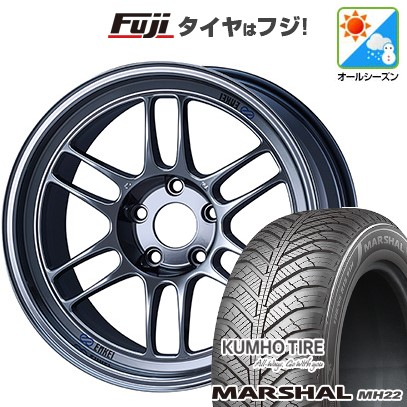 【新品国産車用 5穴114.3車】 オールシーズンタイヤ ホイール4本セット 215/50R17 クムホ マーシャル MH22(限定) ENKEI エンケイ RP-F1 17インチ