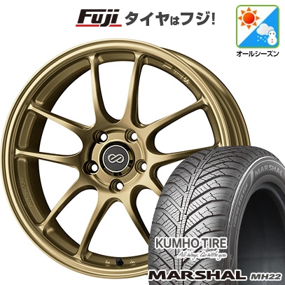 【新品国産車用5穴114.3】 | オールシーズンタイヤ ホイール4本セット | 225/45R18 | マーシャル MH22(限定) | ENKEI PF01 18インチ