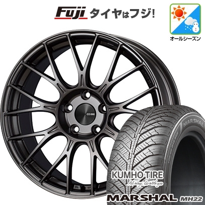 【新品国産車用5穴114.3】 | オールシーズンタイヤ ホイール4本セット | 225/45R18 | マーシャル MH22(限定) | ENKEI PFM1 18インチ