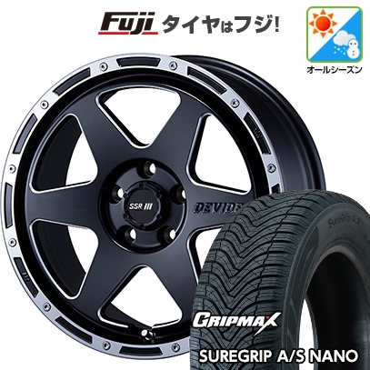 グリップマックス - 【新品国産車用5穴114.3】 | オール時期タイア 車輪4本仕掛ける | 225/65R17 | シュアグリップ AS ナノ | SSR ディバイド TR-6【押さえる】 | 7J 17in オールシーズンタイヤ、ホイールセット-自動車