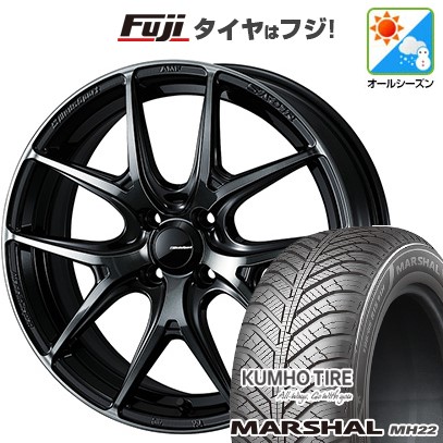【新品国産車用 4穴100車】 オールシーズンタイヤ ホイール4本セット 185/55R16 マーシャル MH22 オールシーズン(限定) WEDS ウェッズスポーツ SA-01R 16インチ