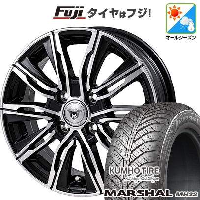 【新品国産車用4穴100】 | オールシーズンタイヤ ホイール4本セット | 185/60R15 | クムホ マーシャル MH22(限定) | モンツァ JPスタイル MJ-X | 15インチ