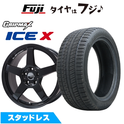 【新品】GRヤリス等 スタッドレスタイヤ ホイール4本セット GRIPMAX アイスX BSW ブラックサイドウォール(限定) 225/40R18 LMスポーツ LM-05R 7.5J 18インチ