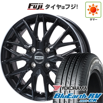 【パンク保証付き】【新品】エブリイワゴン 夏タイヤ ホイール4本セット 165/60R14 ヨコハマ ブルーアース RV-03CK プレミックス MER XMESH 4.5J 14インチ
