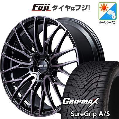 新品国産車用 5穴114.3車 オールシーズンタイヤ ホイール4本セット 225/55R18 GRIP MAX シュアグリップ A/S RAYS ホムラ 2X10BD BLACK CLEAR EDITION 18インチ