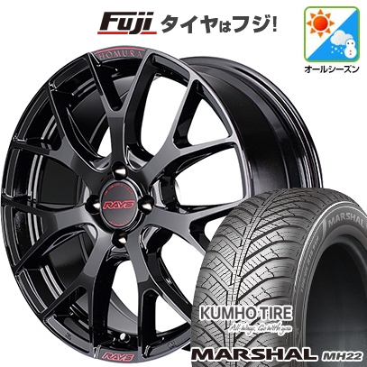 【新品国産車用5穴100】 | オールシーズンタイヤ ホイール4本セット | 225/60R17 | マーシャル MH22(限定) | RAYS レイズ ホムラ 2X7FT SPEC-M | 7J 17インチ
