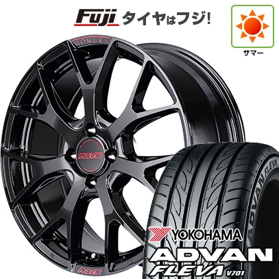 【新品国産車用 4穴100車】 夏タイヤ ホイール4本セット 195/45R17 ヨコハマ アドバン フレバV701 RAYS レイズ ホムラ 2X7FT SPEC-M 17インチ