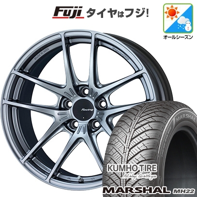 【新品国産車用5穴114.3】 | オールシーズンタイヤ ホイール4本セット | 205/55R17 | マーシャル MH22(限定) | ENKEI エンケイ Racing NVR5 | 7.5J 17インチ