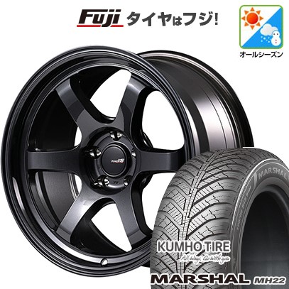 【新品】オーラ オールシーズンタイヤ ホイール4本セット 205/50R17 クムホ マーシャル MH22(限定) MID WHEELS MID RACING R06 17インチ