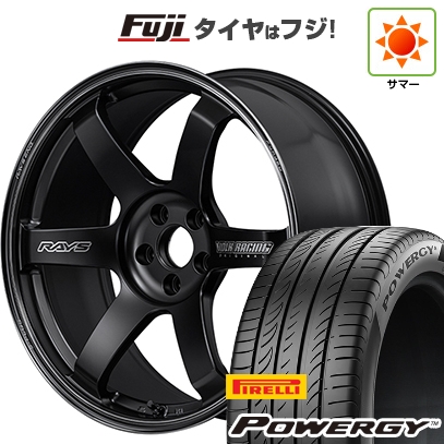 【新品国産車用5穴114.3】 | 夏タイヤ ホイール4本セット | 225/55R18 | ピレリ パワジー | TE37 サーガ S-plus Black Shadow 18インチ