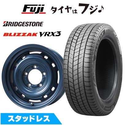 【新品】ジムニーシエラ/ジムニーノマド スタッドレスタイヤ ホイール4本セット 215/70R16 ブリザック VRX3 LMG OFF-STYLE 2 (ブルー) 6J 16インチ