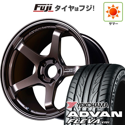 【新品国産車用4穴100】 | 夏タイヤ ホイール4本セット | 205/45R17 | アドバン フレバV701 | ADVAN Racing GT ビヨンド 17インチ