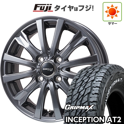 【新品】軽トラ 軽バン 夏タイヤ ホイール4本セット 145R12C 80/78N GRIPMAX インセプション A/TII RWL(限定) トピー シビラ NEXT W-5【限定】 3.5J 12インチ
