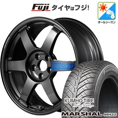 【新品国産車用5穴100】 | オールシーズンタイヤ ホイール4本セット | 215/45R17 | マーシャル MH22(限定) | TE37 サーガ クラブレーサー 17インチ