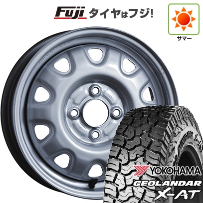 GEOLANDAR - 【新品 軽自動車】ハスラー 夏タイア 銀輪4本仕かける 165/65R14 ヨコハマ ジオランダー X-AT G016 RBL トピー スチール写真箔 M73 4.5J 14in