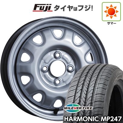 【新品 軽自動車】 夏タイヤ ホイール4本セット 165/55R14 ミレバー ハーモニック MP247(限定) トピー スチールホイル M73 4.5J 14インチ