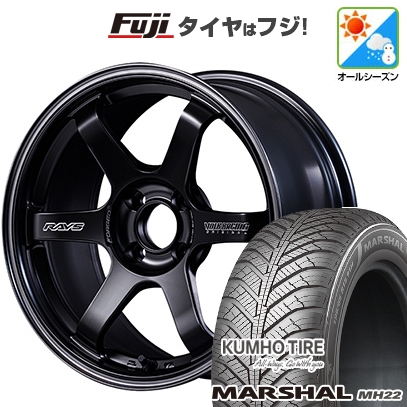 【新品国産車用4穴100】 | オールシーズンタイヤ ホイール4本セット | 185/60R15 | クムホ マーシャル MH22(限定) | TE37 SONIC Black Shadow LTD. | 15インチ