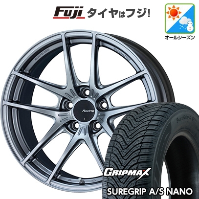 【新品国産車用5穴114.3】 | オールシーズンタイヤ ホイール4本セット | 225/60R17 | シュアグリップ AS ナノ | ENKEI エンケイ Racing NVR5 | 7.5J 17インチ