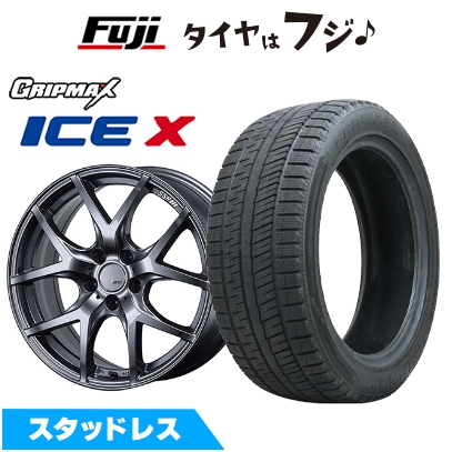 新品国産車用 5穴100車 スタッドレスタイヤ ホイール4本セット 215/55R17 GRIPMAX アイスX BSW ブラックサイドウォール(限定) SSR GT GTV03【限定】 7J 17インチ
