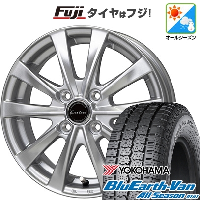 【新品】軽トラ 軽バン オールシーズンタイヤ ホイール4本セット 145/80R12 80/78N ヨコハマ ブルーアース Van RY61 エクスターAG2【限定】 4J 12インチ