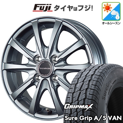 【新品】軽トラ 軽バン オールシーズンタイヤ ホイール4本セット 145/80R12 80/78T GRIPMAX SureGrip A/S VAN ブリヂストン バルミナ LS10 3.5J 12インチ